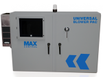 MAXControl System installed outdoors in a wastewater facility, automating blower operations and improving energy efficiency with a large touchscreen interface.